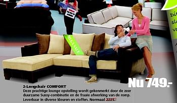 Aanbiedingen 2-longchair comfort - Huismerk - Seats and Sofas - Geldig van 27/04/2015 tot 02/05/2015 bij Seats and Sofas