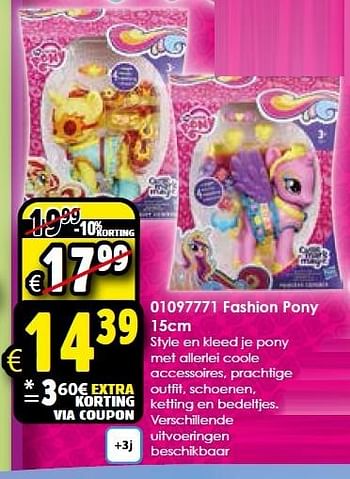 Aanbiedingen Fashion pony - My Little Pony - Geldig van 02/05/2015 tot 17/05/2015 bij ToyChamp