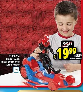Aanbiedingen Spider-man figuur 30cm met turbo racer - Spider-man - Geldig van 02/05/2015 tot 17/05/2015 bij ToyChamp