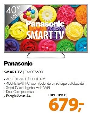 Aanbiedingen Panasonic smart tv tx40cs630 - Panasonic - Geldig van 27/04/2015 tot 02/05/2015 bij Expert