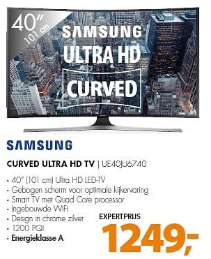 Aanbiedingen Samsung curved ultra hd tv ue40ju6740 - Samsung - Geldig van 27/04/2015 tot 02/05/2015 bij Expert