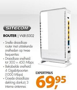Aanbiedingen Sitecom router wlr-5002 - Sitecom - Geldig van 27/04/2015 tot 02/05/2015 bij Expert