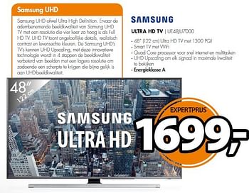 Aanbiedingen Samsung ultra hd tv ue48ju7000 - Samsung - Geldig van 27/04/2015 tot 02/05/2015 bij Expert
