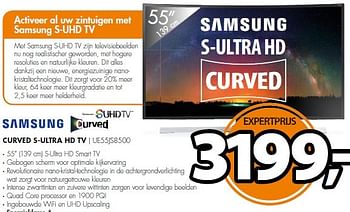 Aanbiedingen Samsung curved s-ultra hd tv ue55js8500 - Samsung - Geldig van 27/04/2015 tot 02/05/2015 bij Expert
