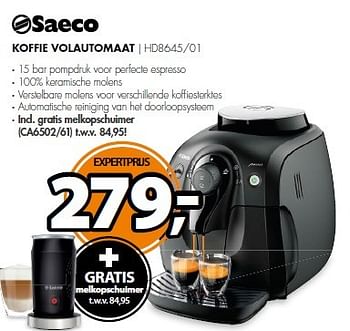 Aanbiedingen Seaco koffie volautomaat hd8645-01 - Saeco - Geldig van 27/04/2015 tot 02/05/2015 bij Expert