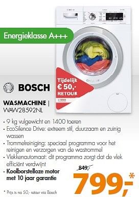 Aanbiedingen Bosch wasmachine waw28592nl - Bosch - Geldig van 27/04/2015 tot 02/05/2015 bij Expert