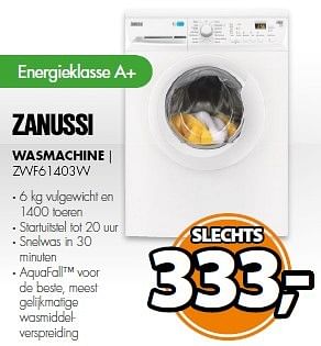 Aanbiedingen Zanussi wasmachine zwf61403w - Zanussi - Geldig van 27/04/2015 tot 02/05/2015 bij Expert