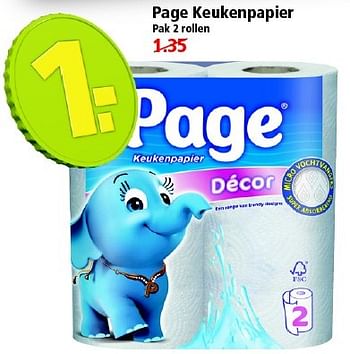 Aanbiedingen Page keukenpapier - Page - Geldig van 26/04/2015 tot 02/05/2015 bij Plus