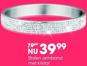 Aanbiedingen Stalen armband met kristal - Lucardi Juwelen - Geldig van 20/04/2015 tot 03/05/2015 bij Kijkshop