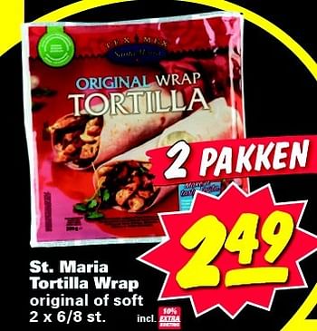 Aanbiedingen St. maria tortilla wrap original of soft - Santa Maria - Geldig van 27/04/2015 tot 03/05/2015 bij Nettorama