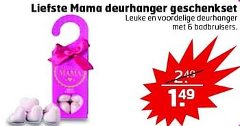 Aanbiedingen Liefste mama deurhanger geschenkset - Mama - Geldig van 21/04/2015 tot 03/05/2015 bij Trekpleister