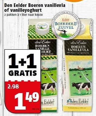 Aanbiedingen Den eelder boeren vanillevla of vanilleyoghurt - Den Eelder - Geldig van 27/04/2015 tot 03/05/2015 bij Poiesz