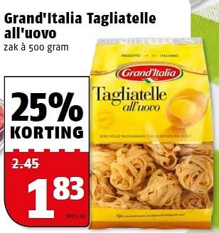 Aanbiedingen Grand`italia tagliatelle all`uovo - Grand Italia - Geldig van 27/04/2015 tot 03/05/2015 bij Poiesz