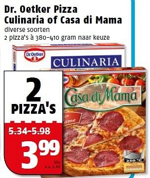 Aanbiedingen Dr. oetker pizza culinaria of casa di mama - Dr. Oetker - Geldig van 27/04/2015 tot 03/05/2015 bij Poiesz