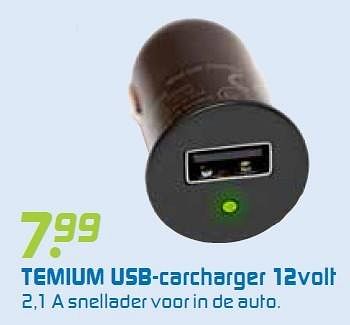 Aanbiedingen Temium usb-carcharger 12volt - Temium - Geldig van 20/04/2015 tot 03/05/2015 bij BCC