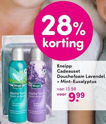Aanbiedingen Kneipp cadeauset douchefoam lavendel + mint-eucalyptus - Kneipp - Geldig van 20/04/2015 tot 03/05/2015 bij da