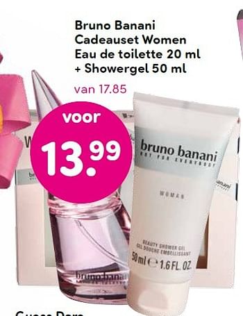 Aanbiedingen Bruno banani cadeauset women eau de toilette + showergel - Bruno Banani - Geldig van 20/04/2015 tot 03/05/2015 bij da