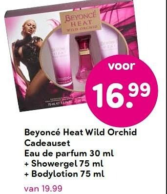Aanbiedingen Beyoncé heat wild orchid cadeauset eau de parfum + showergel + bodylotion - Beyoncé Heat - Geldig van 20/04/2015 tot 03/05/2015 bij da