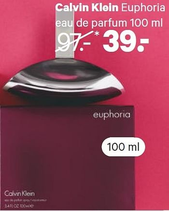 Aanbiedingen Calvin klein euphoria eau de parfum - Calvin Klein - Geldig van 20/04/2015 tot 03/05/2015 bij Etos