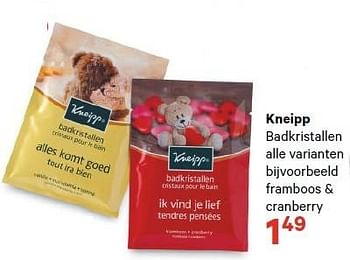 Aanbiedingen Kneipp badkristallen alle varianten bijvoorbeeld framboos + cranberry - Kneipp - Geldig van 20/04/2015 tot 03/05/2015 bij Etos