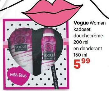 Aanbiedingen Vogue women kadoset douchecrème - Vogue - Geldig van 20/04/2015 tot 03/05/2015 bij Etos