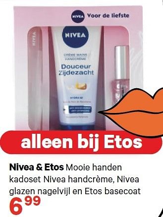 Aanbiedingen Nivea + etos mooie handen kadoset nivea handcrème - Nivea - Geldig van 20/04/2015 tot 03/05/2015 bij Etos