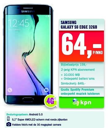 Aanbiedingen Samsung galaxy s6 edge 32gb - Samsung - Geldig van 27/04/2015 tot 03/05/2015 bij The Phone House