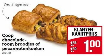 Aanbiedingen Coop chocolade- room broodjes of pecannotenkoeken - Huismerk - Coop - Geldig van 27/04/2015 tot 03/05/2015 bij Coop