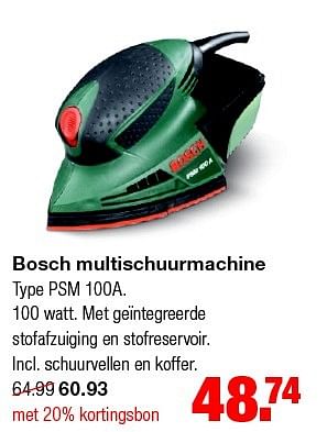 Aanbiedingen Bosch multischuurmachine psm 100a - Bosch - Geldig van 27/04/2015 tot 03/05/2015 bij Praxis