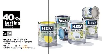 Aanbiedingen Flexa strak in de lak - Flexa - Geldig van 28/04/2015 tot 05/05/2015 bij Gamma