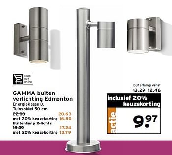 Aanbiedingen Gamma buitenverlichting edmonton - Huismerk - Gamma - Geldig van 28/04/2015 tot 05/05/2015 bij Gamma