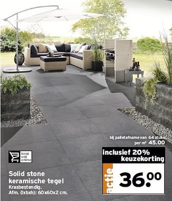 Aanbiedingen Solid stone keramische tegel - Huismerk - Gamma - Geldig van 28/04/2015 tot 05/05/2015 bij Gamma