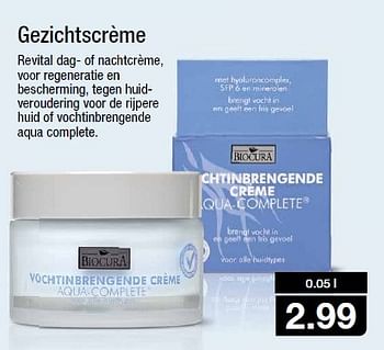 Aanbiedingen Gezichtscrème - Biocura - Geldig van 29/04/2015 tot 05/05/2015 bij Aldi