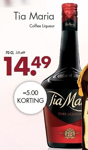 Aanbiedingen Tia maria coffee liqueur - Tia Maria  - Geldig van 26/04/2015 tot 09/05/2015 bij Mitra