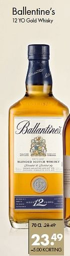 Aanbiedingen Ballentine`s 12 yo gold whisky - Ballentines - Geldig van 26/04/2015 tot 09/05/2015 bij Mitra