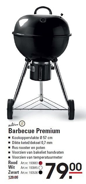Aanbiedingen Barbecue premium - Bonfire - Geldig van 30/04/2015 tot 18/05/2015 bij Sligro