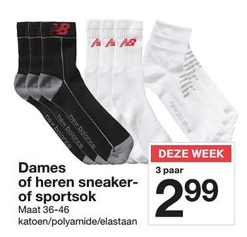 Aanbiedingen Dames of heren sneaker of sportsok - Huismerk - Zeeman  - Geldig van 02/05/2015 tot 09/05/2015 bij Zeeman