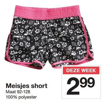 Aanbiedingen Meisjes short - Huismerk - Zeeman  - Geldig van 02/05/2015 tot 09/05/2015 bij Zeeman