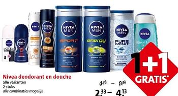 Aanbiedingen Nivea deodorant en douche - Nivea - Geldig van 29/04/2015 tot 05/05/2015 bij C1000