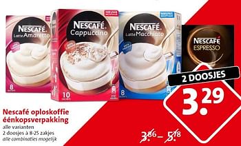 Aanbiedingen Nescafé oploskoffie éénkopsverpakking - Nescafe - Geldig van 29/04/2015 tot 05/05/2015 bij C1000