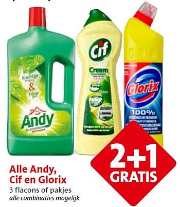 Aanbiedingen Alle andy, cif en glorix - Huismerk - C1000 Supermarkten - Geldig van 04/05/2015 tot 05/05/2015 bij C1000