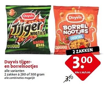 Aanbiedingen Duyvis tijger- en borrelnootjes - Duyvis - Geldig van 29/04/2015 tot 05/05/2015 bij C1000