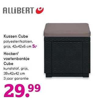 Aanbiedingen Hocker voetenbankje cube - Allibert - Geldig van 26/04/2015 tot 09/05/2015 bij Leen Bakker