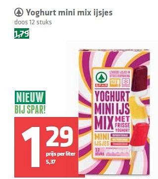 Aanbiedingen Yoghurt mini mix ijsjes - Spar - Geldig van 30/04/2015 tot 06/05/2015 bij Spar