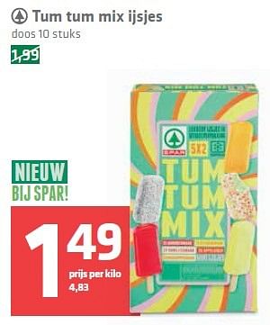 Aanbiedingen Tum tum mix ijsjes - Spar - Geldig van 30/04/2015 tot 06/05/2015 bij Spar