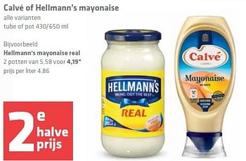 Aanbiedingen Calvé of hellmann`s mayonaise - Calve - Geldig van 30/04/2015 tot 06/05/2015 bij Spar