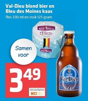 Aanbiedingen Val-dieu blond bier en bleu des moines kaas - Val Dieu - Geldig van 30/04/2015 tot 06/05/2015 bij Spar