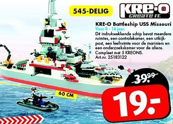 Aanbiedingen Kre-o battleship uss missouri - Kre-O - Geldig van 25/04/2015 tot 10/05/2015 bij Bart Smit