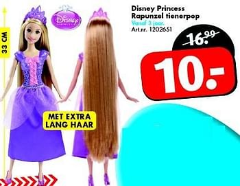 Aanbiedingen Disney princess rapunzel tienerpop - Disney Princess - Geldig van 25/04/2015 tot 10/05/2015 bij Bart Smit
