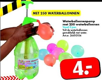 Aanbiedingen Waterballonnenpomp met 250 waterballonnen - Huismerk - Bart Smit - Geldig van 25/04/2015 tot 10/05/2015 bij Bart Smit